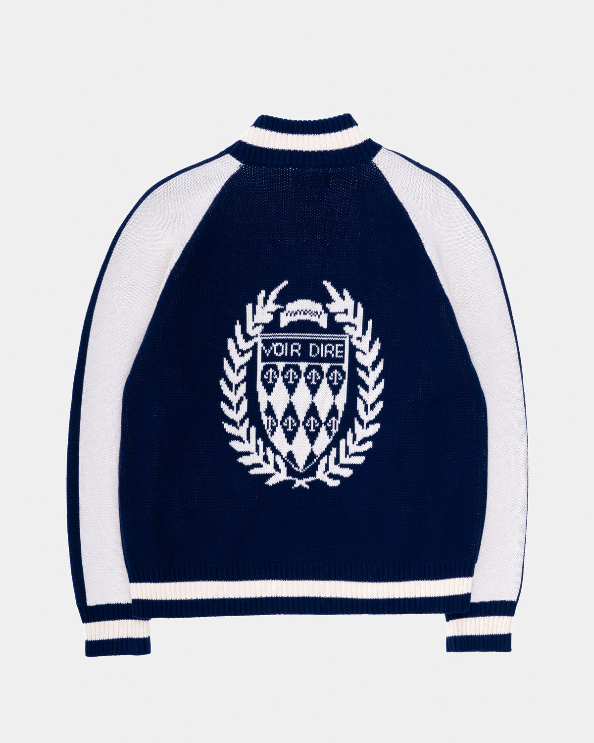 Voir Dire Zip Up Knit Cardigan (Navy Blue)