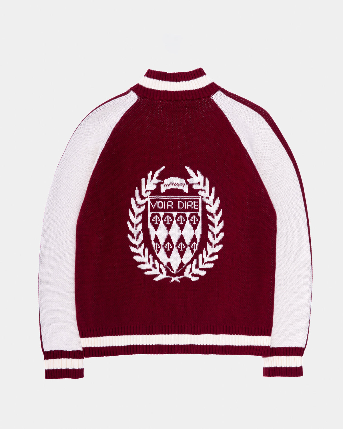 Voir Dire Zip Up Knit Cardigan (Maroon)