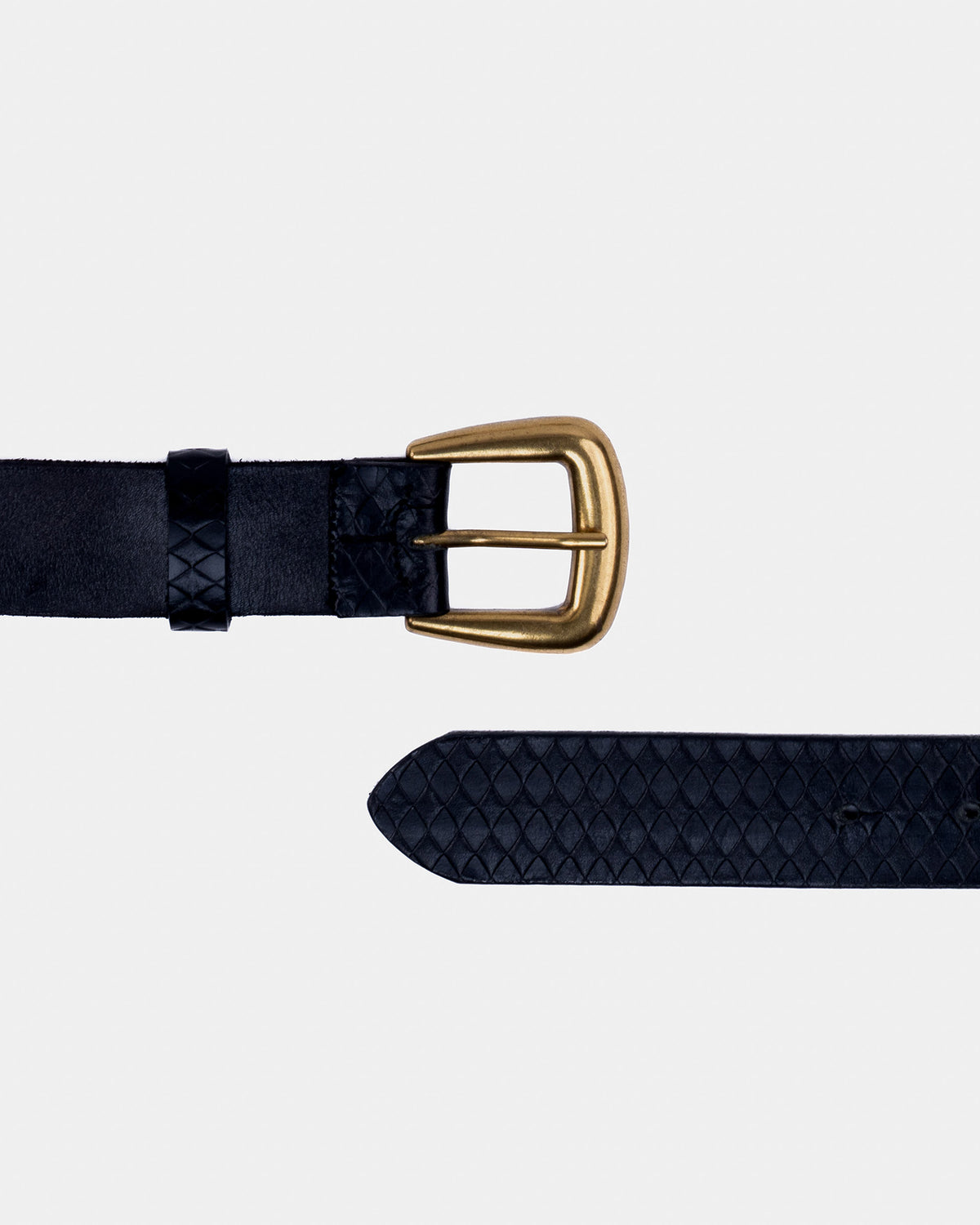 Voir Dire Embossed Leather Belt (Black)